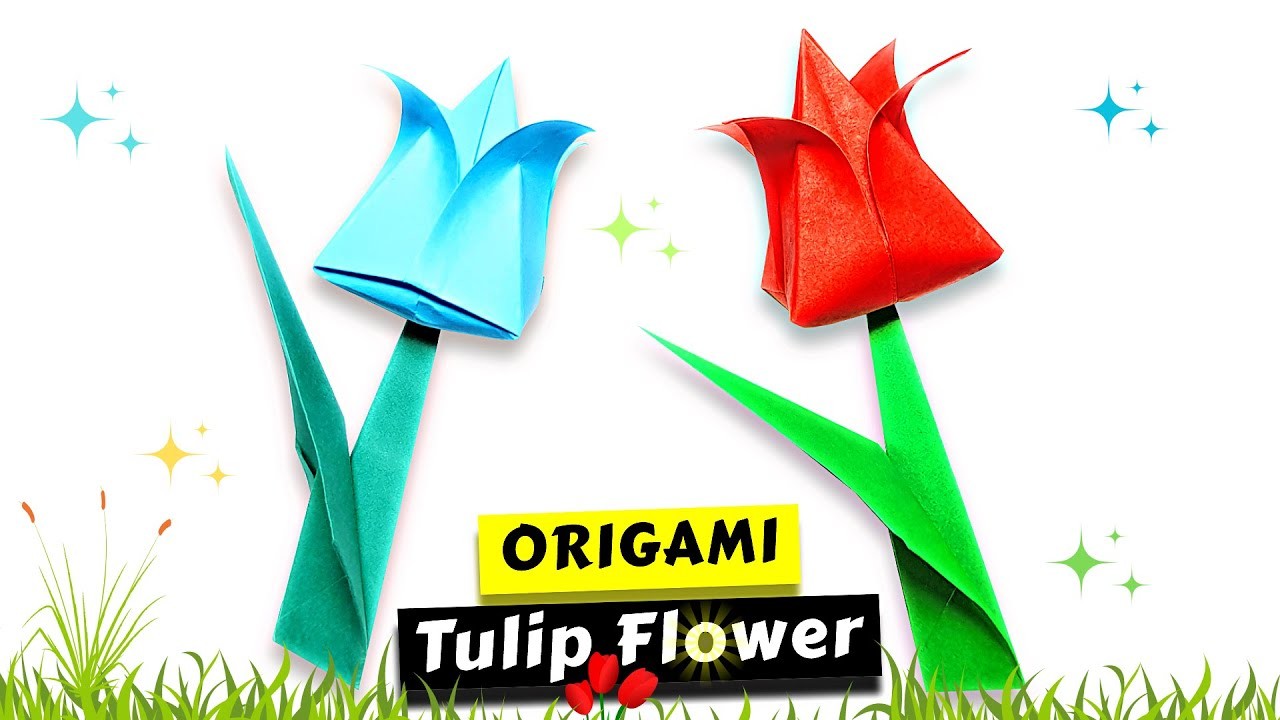 How To Make Origami ???? TULIP FLOWER ????| Paper Flower ???? Tutorial