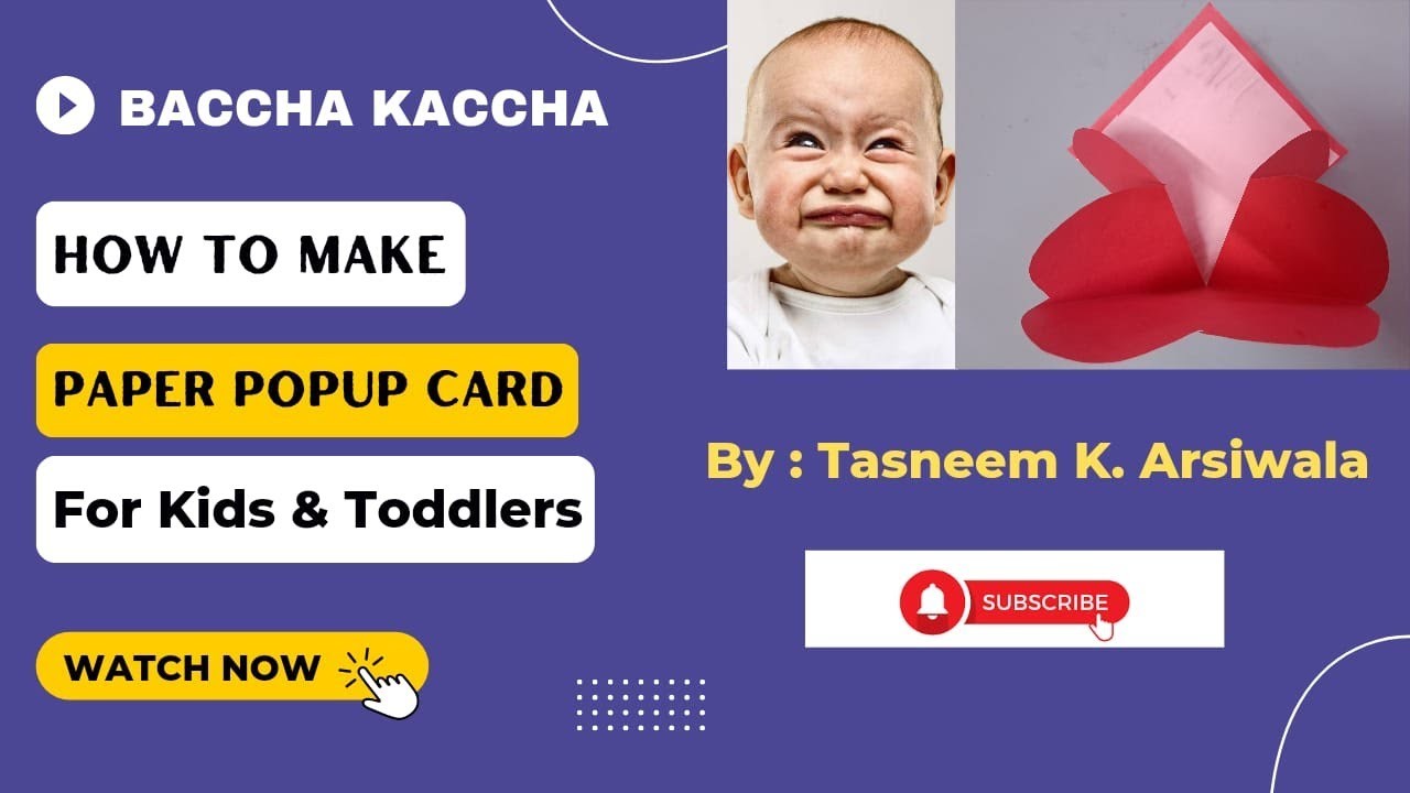 How to make PAPER POPUP CARD | Paper Origami | Baccha Kaccha | Kids & Toddlers Channel