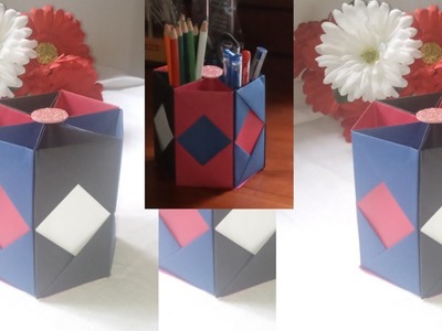 How To Make Pen Holder | Origami Pen Holder | Paper Pencil Holder | Easy Craft