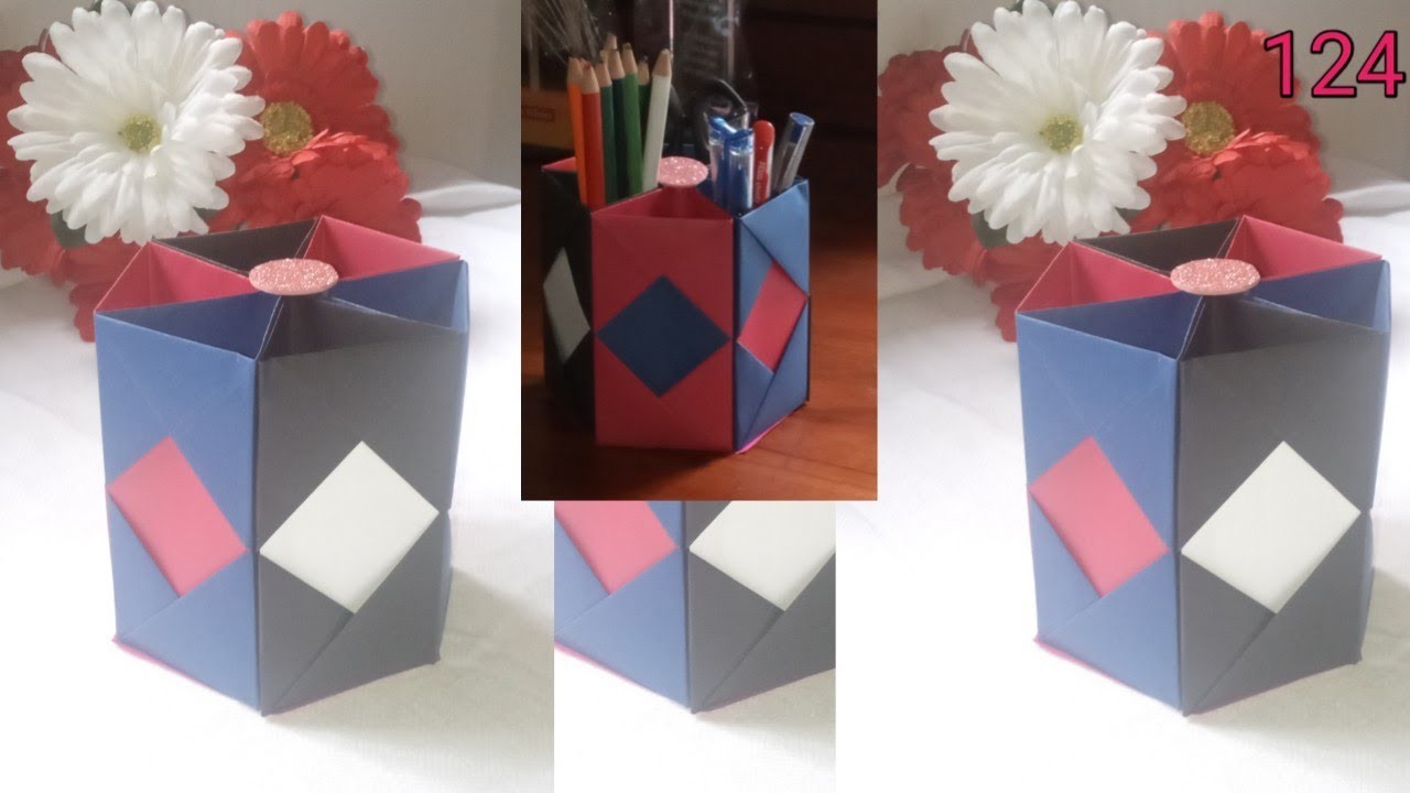 How To Make Pen Holder | Origami Pen Holder | Paper Pencil Holder | Easy Craft
