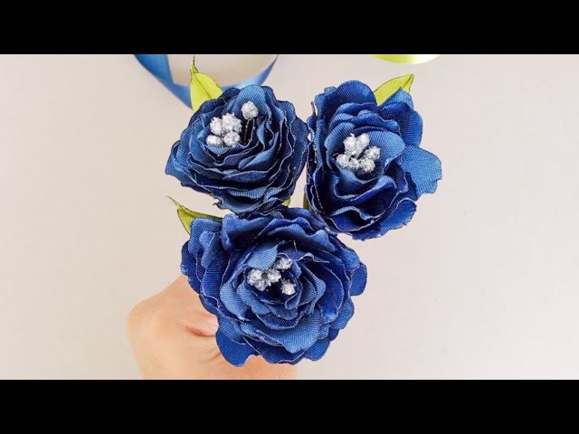 How to make Ribbon satin rose.Diy Ribbon Rose flower. Ribbon flower making. Beautiful Ribbon work