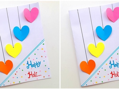 ???? Last Minute ???? Happy Holi Card Idea 2023 • Holi Card Making For Friend • How to make easy holi card
