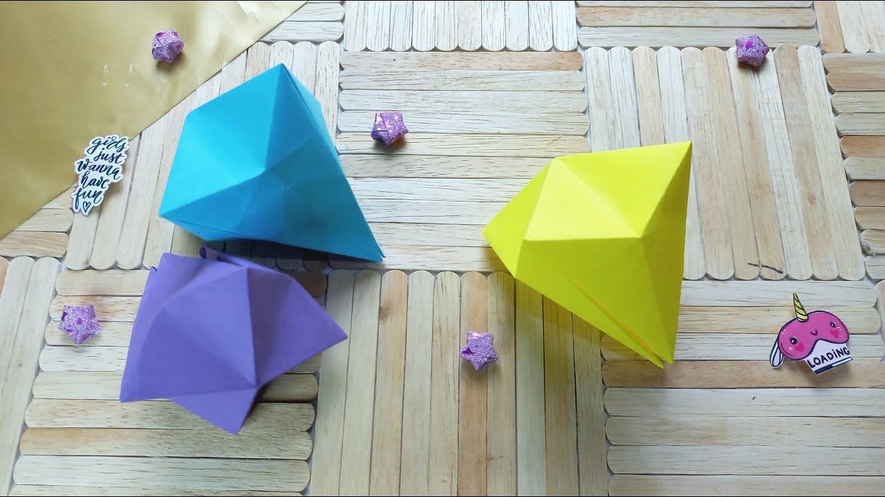ORIGAMI DIAMOND - How to make an easy origami