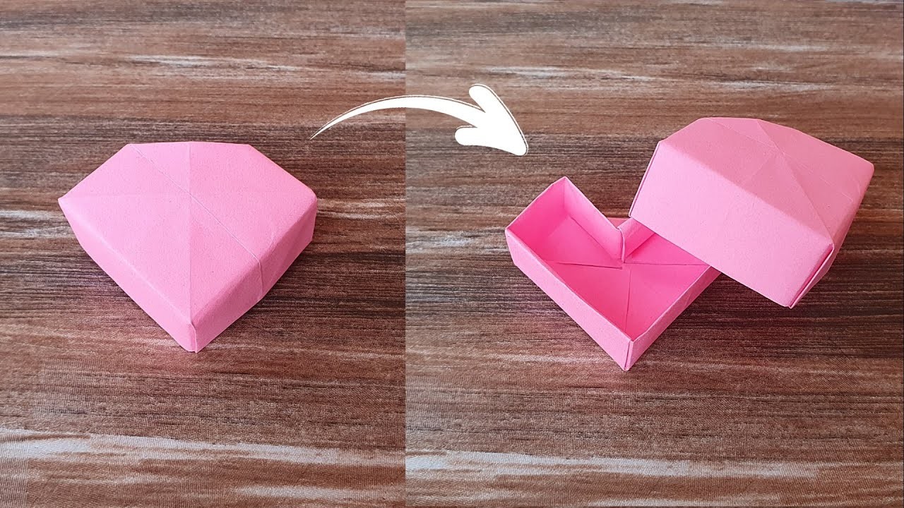 Origami Heart Box with lid to store | DIY Origami | Craftfunda | Valentine's special | How to make