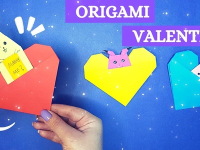 Origami heart :How to make ORIGAMI HEART [origami heart pocket with origami rabbit ,Cat and Pikachu]