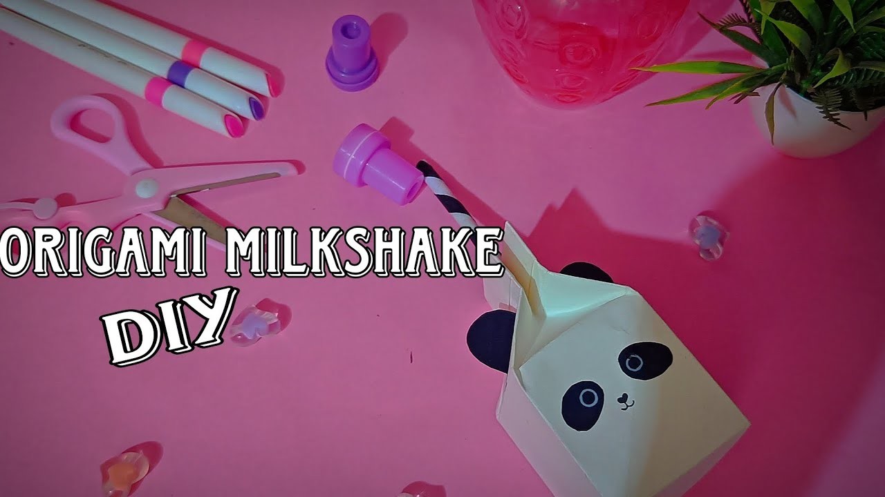 Origami milkshake diy||How to make a milk box????????||Diy||mast art k✍️