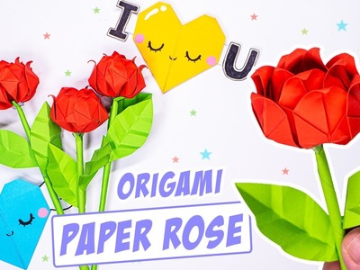 Origami Rose || How to make paper Rose Valentine