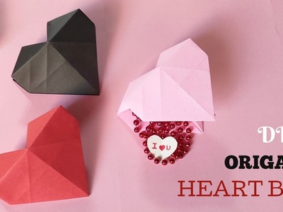 ORIGAMI VALENTINE'S HEART BOX | How to Make a Paper Heart Box for a Gift | Paper Heart Box | DIY