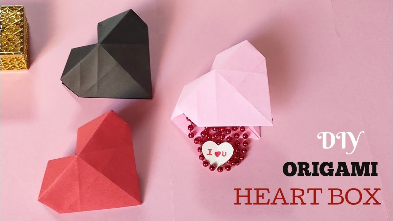 ORIGAMI VALENTINE'S HEART BOX | How to Make a Paper Heart Box for a Gift | Paper Heart Box | DIY