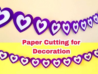 Paper Cutting for Decoration | Wall Decoration Paper Craft | Purple paper Craft | BTS Craft