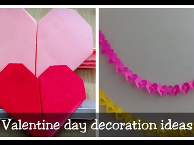 Paper heart garland | easy DIY valentine garland | How to make a paper heart