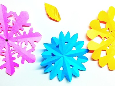 Paper snowflake paper folding diy paper origami craft for kids