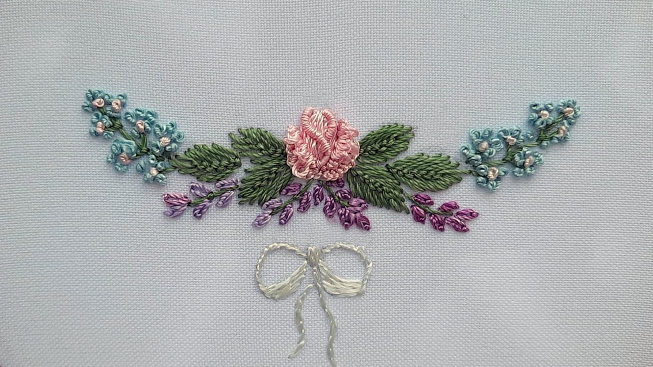 Rose Flower Embroidery needle Tatting stitch for petals