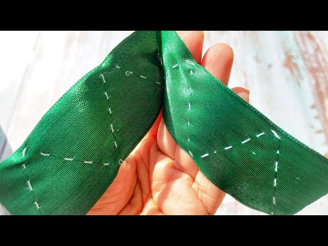 ????So Pretty leaves????|Amazing Art|DIY Ribbon Leaf|Hand Embroidery design|Cloth Flowers|Quicky Crafts