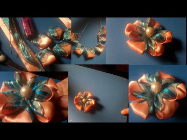 Super Easy!!! Flower Making ideas With Ribbon.How to make a ribbon flower