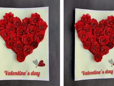 Valentine's day special craft. handmade paper craft ideas. paper craft.paper rose. . 