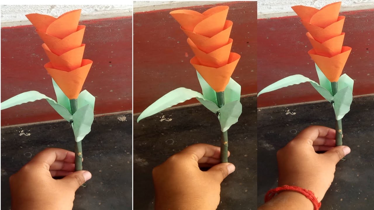 Very easy and beautiful origami paper craft flower.DIY paper craft flower @npcreative64