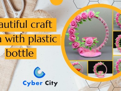 Beautiful craft idea with plastic bottle || waste material craft ideas easy