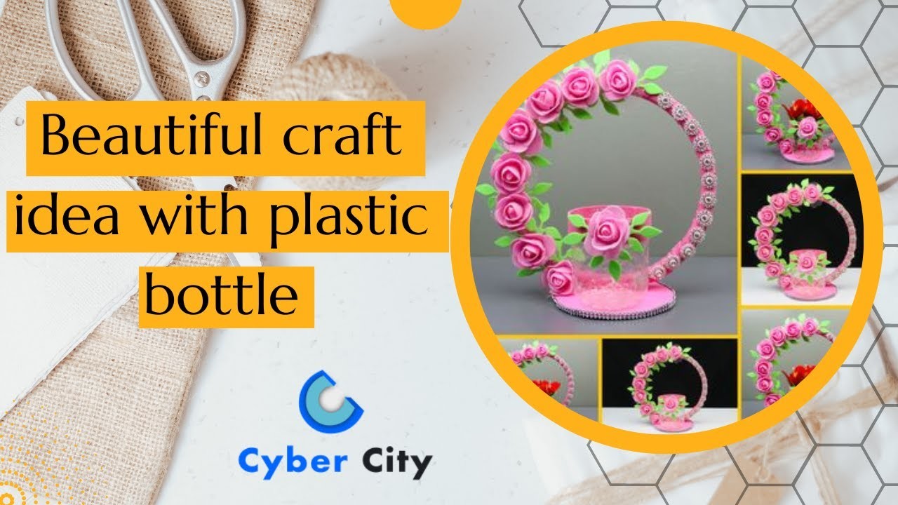 Beautiful craft idea with plastic bottle || waste material craft ideas easy