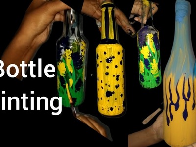 Bottle painting art||Reuse for home decoration||bottle art tutorials