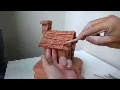 Clay home miniature art | Build a mini house on the hill