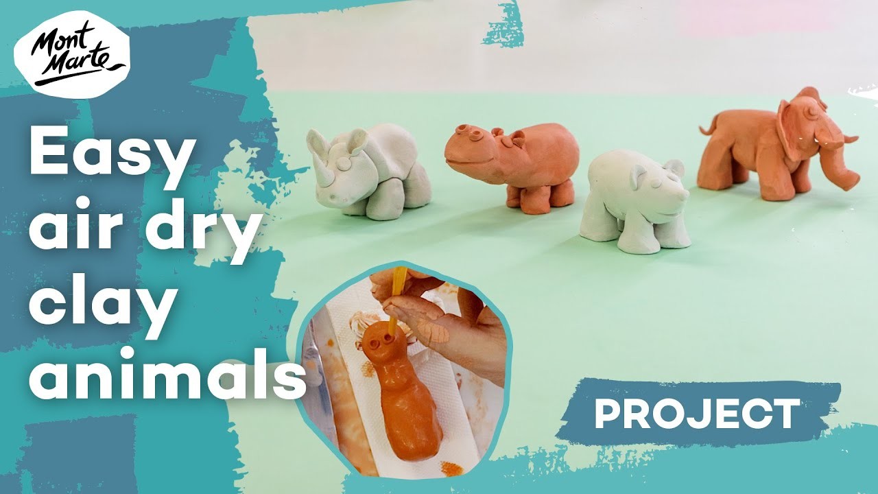 Create easy air dry clay animals step by step