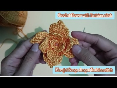 Crochet Flower with Tunisian Stitch (Merajut Bunga dengan Tunisian Stitch)