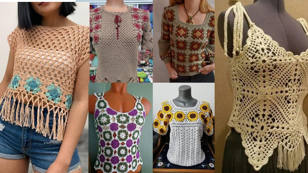 Crochet tops with exclusive pattern & designs,  #crochet #tops #crochettops