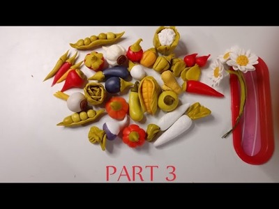Diy.air dry clay or suger paste new vegetables(part 3).miniature art.for beginners.satisfying art