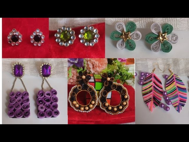 DIY earrings making at home????quilling paper art????fancy earrings????quilling paper made jewellery????trendy????????