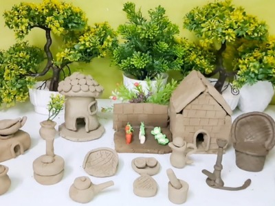 DIY How to make polymer clahen set।।Miniature clay kitchen tools।।polymer clay kitchen।।diy crafts