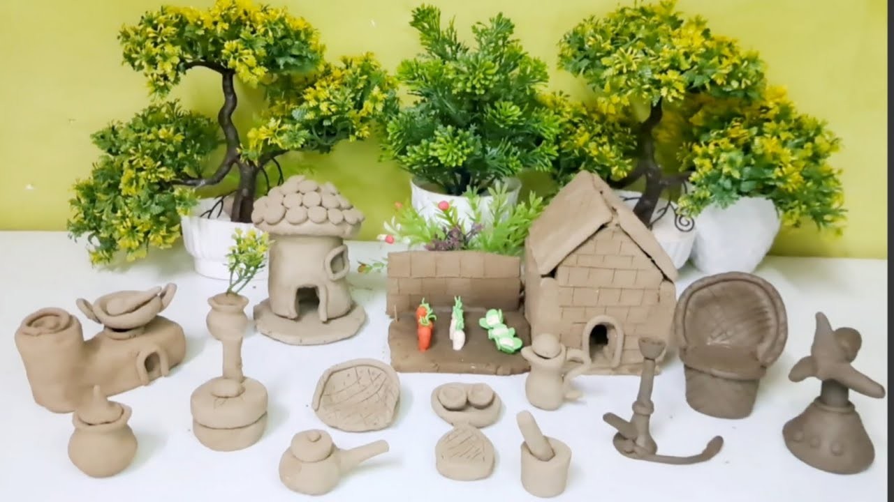 DIY How to make polymer clahen set।।Miniature clay kitchen tools।।polymer clay kitchen।।diy crafts