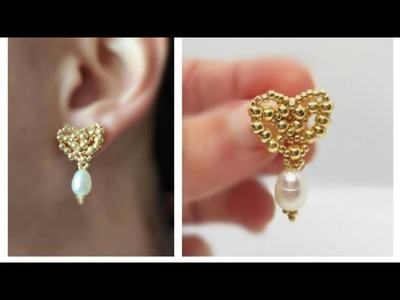 DIY- Video Tutorial Orecchini "Herz" a forma di cuore con sole Rocailles #beads #heart #earrings