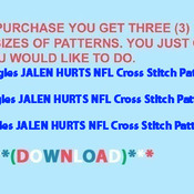Eagles JALEN HURTS NFL Cross Stitch Pattern***L@@K***Buyers Can Download Your Pattern As Soon As They Complete The Purchase