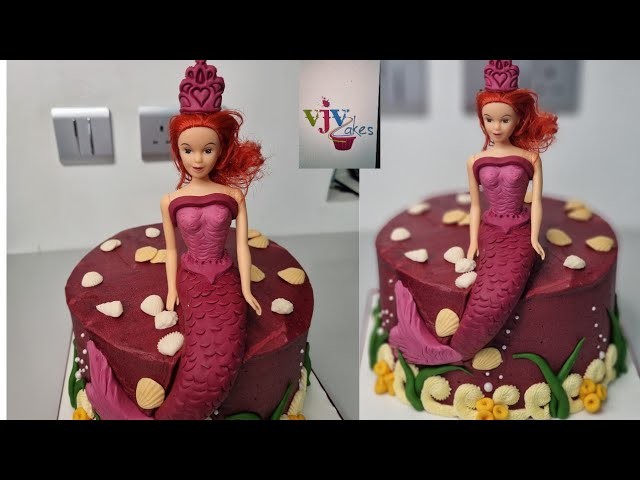 Easy mermaid cake Tutorial| Princess ARIEL Mermaid cake step by step Tutorials| mermaid Buttercream