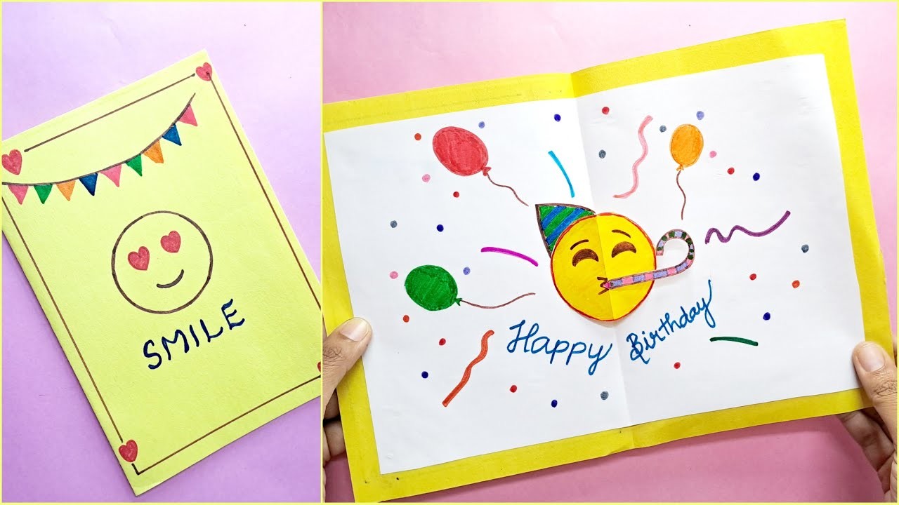 Emoji Birthday card making idea using a4 sheet | TAMIL | Priyauma crafts