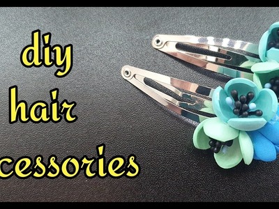 Foam sheet flowers ideas :blue hair accessories.  Easy diy