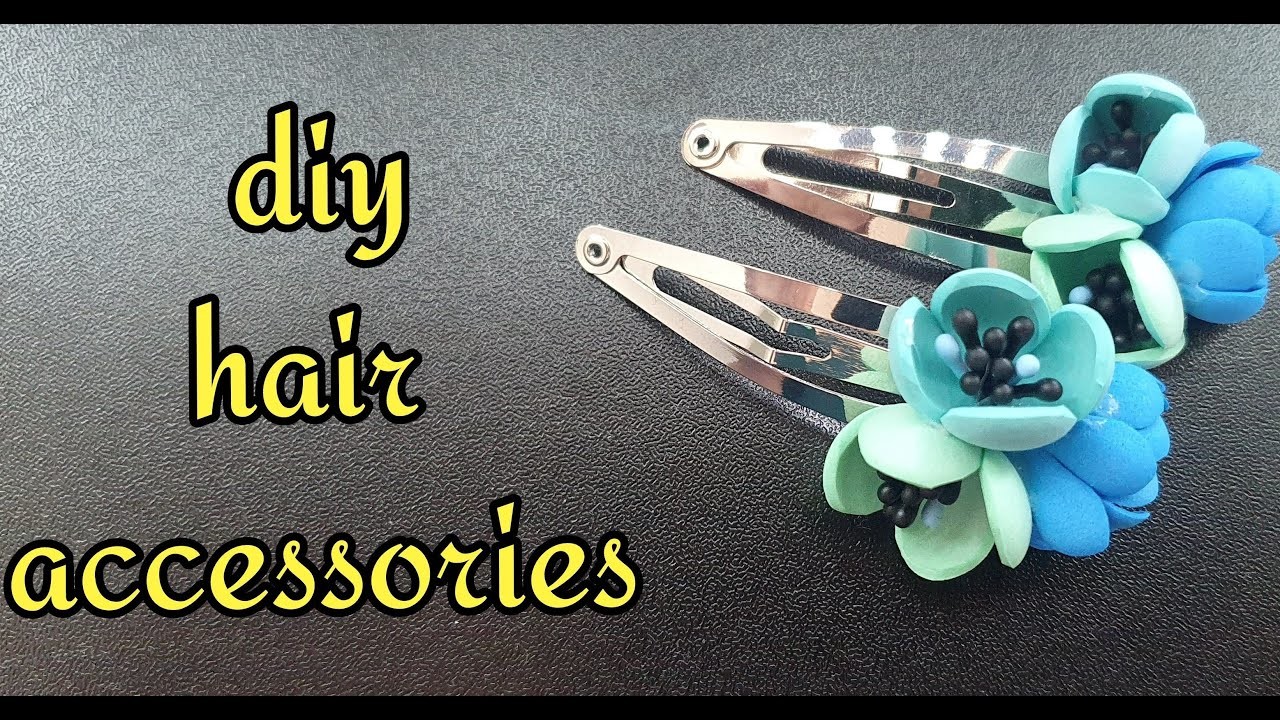 Foam sheet flowers ideas :blue hair accessories.  Easy diy