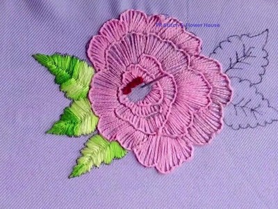Hand embroider button stitch???????? Rose flower desing for dress