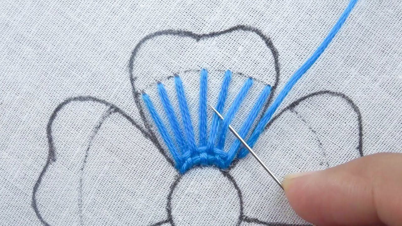 Hand Embroidery Fantastic Flower Embroidery Tutorial Very Unique Fishbone Stitch