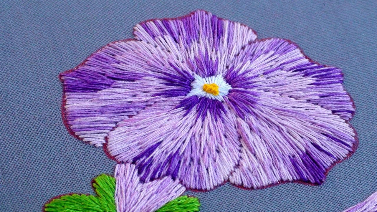 Hand Embroidery Tutorial Create a Beautiful Petunia Flower for Your Tea Table Cover