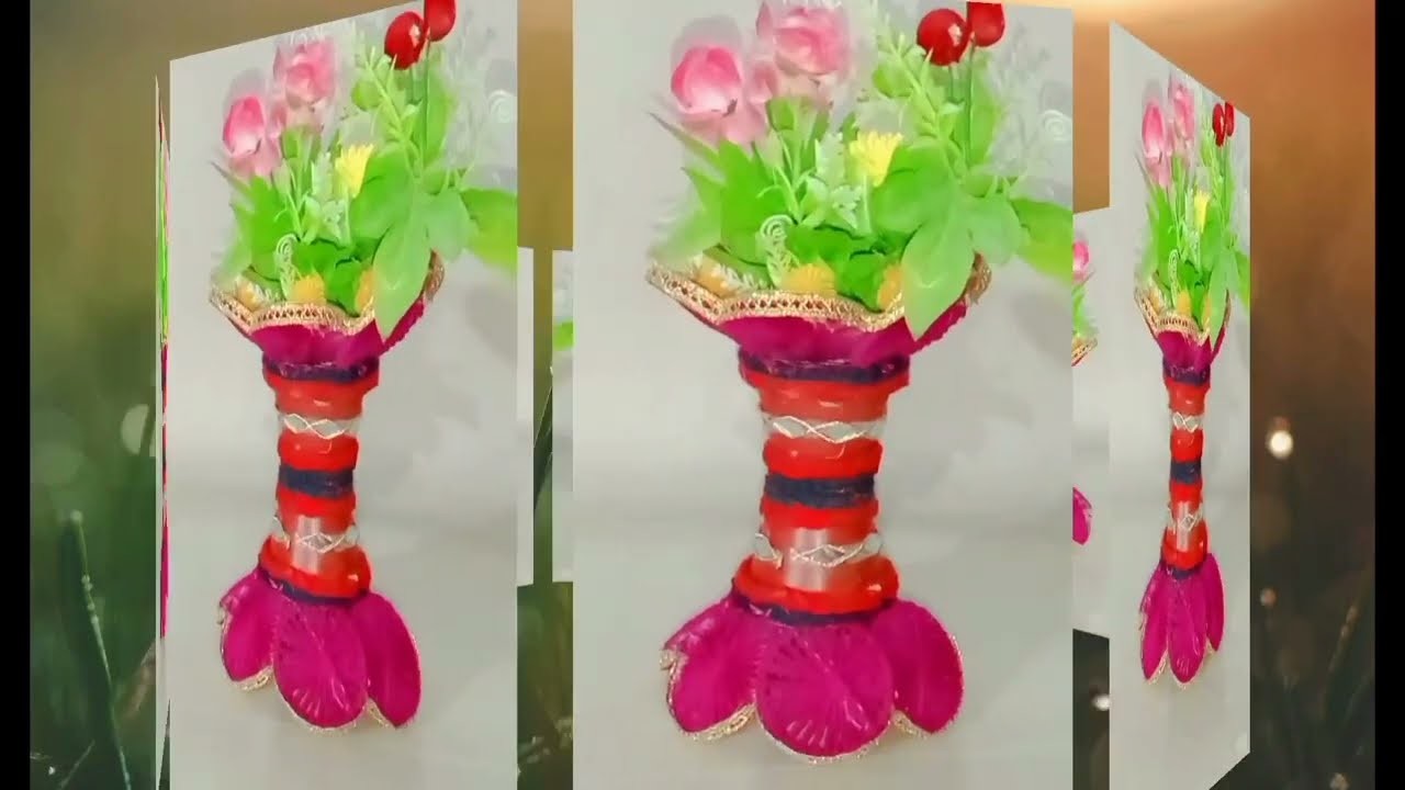 Home Decor DIY - New Design Flower Vase from wool & old Bangles|Woolen Craft Idea - Best reuse ideas