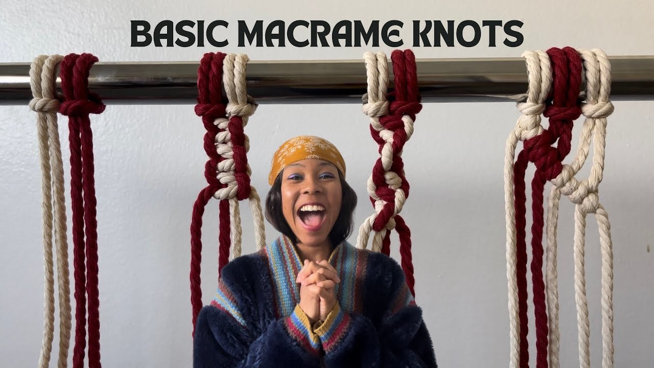 HOW TO: Beginner Macrame Knots Tutorial | Larks Head | Square Knot | Spiral Knot | Double Half Hitch