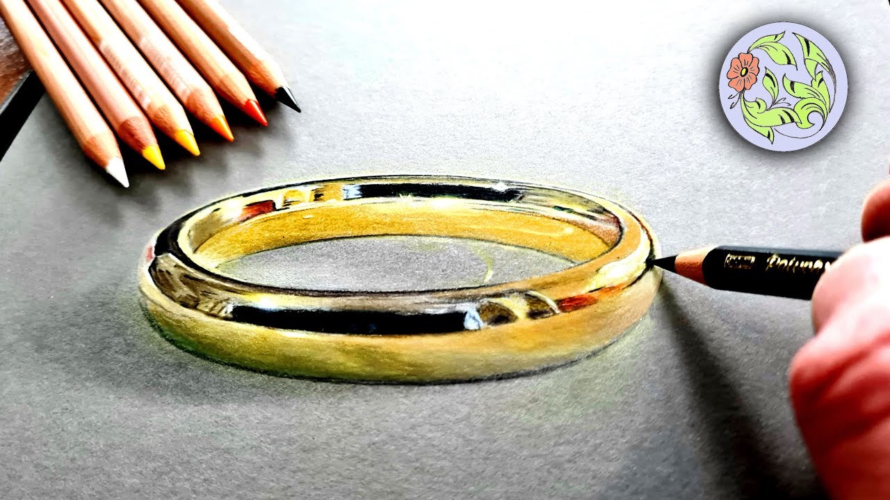 How to Draw a Golden Ring | Step by Step Tutorial