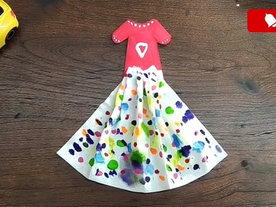 How to Make a Pretty  Paper Dress ???? | Paper sketch Craft, Videos Tutorials