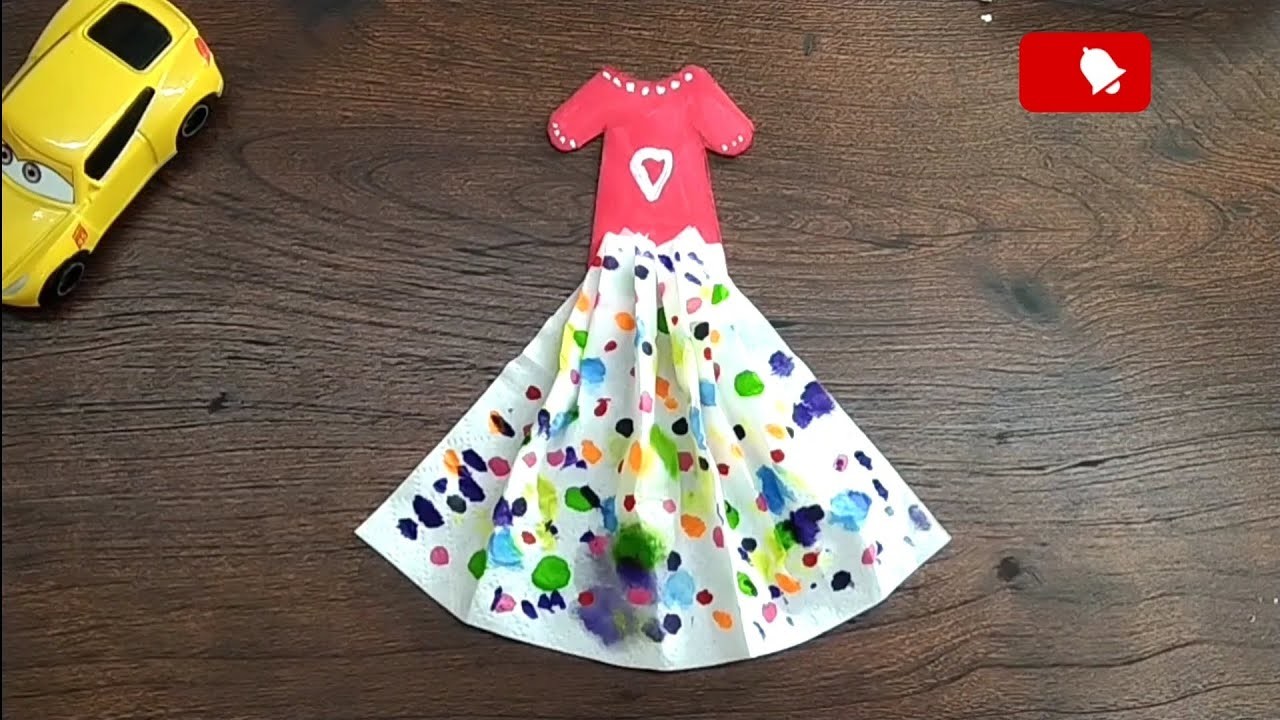 How to Make a Pretty  Paper Dress ???? | Paper sketch Craft, Videos Tutorials