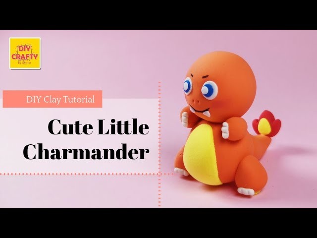 How to make air dry clay Pokemon Charmander | Cute dragon clay tutorial | DIY #polymerclay