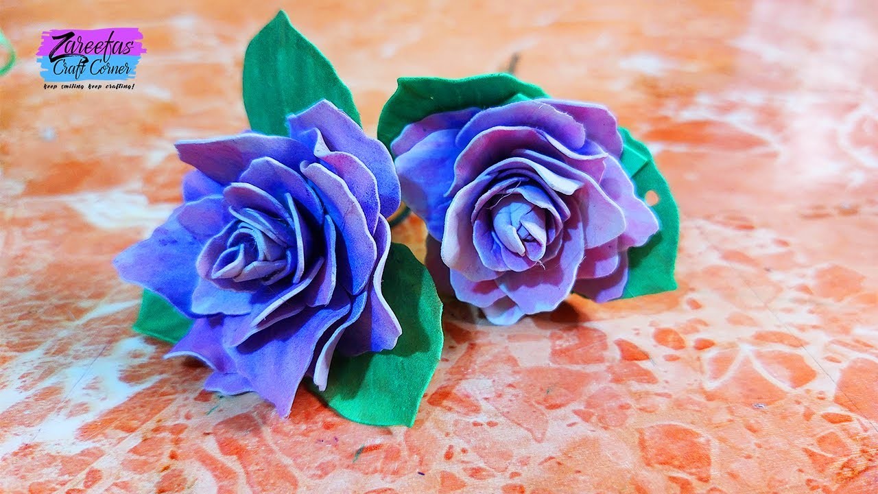 How to Make Foam Rose Flowers | DIY Flower | CRAFT