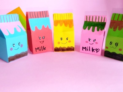 How To Make Origami Paper Milk Box Mini - Paper Folding Milk Box