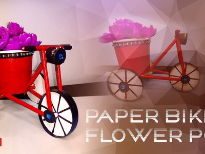 How To Make Paper cup Bike Flower Pot | Paper cup craft idea | Paper Bycycle
